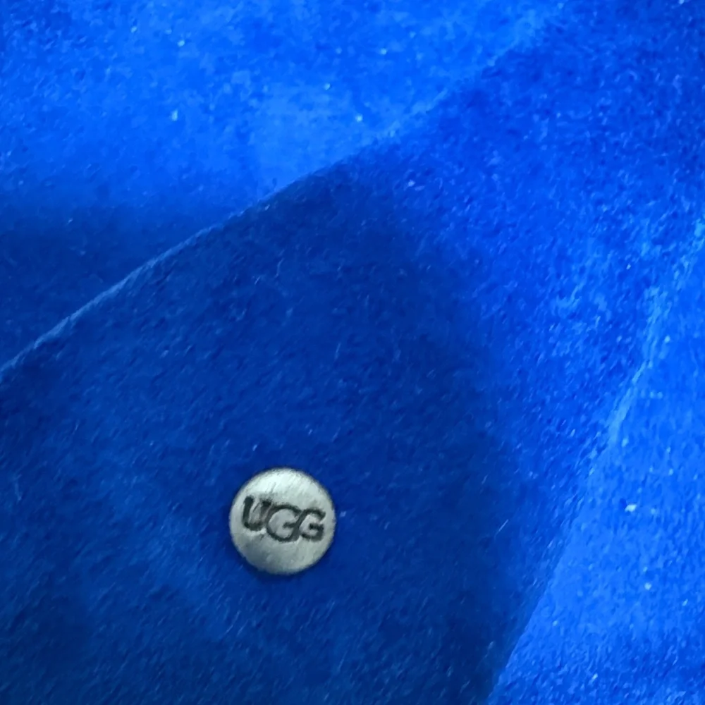 UGG Australia UMA Blue Suede Cork Wedge Woman’s Thong Sandals w/Studs. Size 9W. - Picture 7 of 10